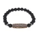 Браслет с 4-глазой бусиной Дзи и нат.камнем Черный агат BSDS8-21-23