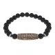 Браслет с 4-глазой бусиной Дзи и синт.камнем Шунгит BSDS8-21-24