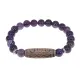 Браслет с 5-глазой бусиной Дзи и нат.камнем Аметист BSDS8-22-03