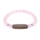 Браслет с 5-глазой бусиной Дзи и нат.камнем Розовый кварц BSDS8-22-15