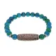 Браслет с 5-глазой бусиной Дзи и синт. камнем Хризоколла BSDS8-22-21