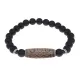 Браслет с 5-глазой бусиной Дзи и синт. камнем Шунгит BSDS8-22-24