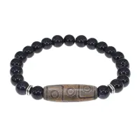 Браслет с 9-глазой бусиной Дзи и синт.камнем Синий авантюрин BSDS8-23-02