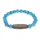 Браслет с 9-глазой бусиной Дзи и синт.камнем Бирюза BSDS8-23-05