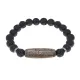 Браслет с 9-глазой бусиной Дзи и нат.камнем Лава BSDS8-23-09