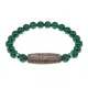 Браслет с 9-глазой бусиной Дзи и синтетическим камнем Малахит BSDS8-23-12