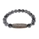 Браслет с 9-глазой бусиной Дзи и нат.камнем Снежный обсидиан BSDS8-23-14