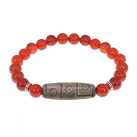 Браслет с 9-глазой бусиной Дзи и нат.камнем Сердолик BSDS8-23-17