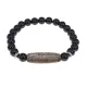 Браслет с 9-глазой бусиной Дзи и нат.камнем Черный агат BSDS8-23-23