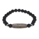 Браслет с 9-глазой бусиной Дзи и синт.камнем Шунгит BSDS8-23-24
