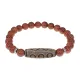 Браслет с 6-глазой бусиной Дзи и синт. камнем Коричневый авантюрин BSDS8-24-01