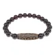 Браслет с 6-глазой бусиной Дзи и нат.камнем Гранат BSDS8-24-06