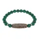 Браслет с 6-глазой бусиной Дзи и синтетическим камнем Малахит BSDS8-24-12