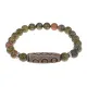 Браслет с 6-глазой бусиной Дзи и нат.камнем Унакит BSDS8-24-20