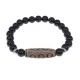 Браслет с 6-глазой бусиной Дзи и нат.камнем Черный агат BSDS8-24-23