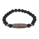 Браслет с 6-глазой бусиной Дзи и синт.камнем Шунгит BSDS8-24-24