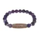 Браслет с бусиной Дзи Денежный крючок и нат.камнем Аметист BSDS8-25-03