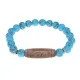Браслет с Бусиной Дзи Денежный крючок и синт.камнем Бирюза BSDS8-25-05