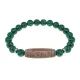 Браслет с бусиной Дзи Денежный крючок и синт.камнем Малахит BSDS8-25-12