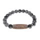 Браслет с бусиной Дзи Денежный крючок и нат.камнем Снежный обсидиан BSDS8-25-14