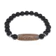 Браслет с Бусиной Дзи Денежный крючок и нат.камнем Черный агат BSDS8-25-23