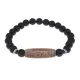 Браслет с бусиной Дзи Денежный крючок и синт. камнем Шунгит BSDS8-25-24
