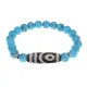 Браслет с 2-глазой бусиной Дзи и синт.камнем Бирюза BSDS8-26-05