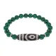 Браслет с 2-глазой бусиной Дзи и синт.камнем Малахит BSDS8-26-12
