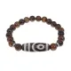 Браслет с 2-глазой бусиной Дзи и нат.камнем Тигровый глаз BSDS8-26-19