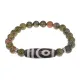Браслет с 2-глазой бусиной Дзи и нат.камнем Унакит BSDS8-26-20