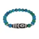 Браслет с 2-глазой бусиной Дзи и синт.камнем Хризоколла BSDS8-26-21