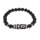 Браслет с 2-глазой бусиной Дзи и нат.камнем Черный агат BSDS8-26-23