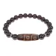 Браслет с 9-глазой бусиной Дзи и нат.камнем Гранат BSDS8-28-06