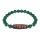 Браслет с 9-глазой бусиной Дзи и синтетическим камнем Малахит BSDS8-28-12