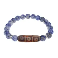 Браслет с 9-глазой бусиной Дзи и нат.камнем Содалит BSDS8-28-18