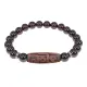 Браслет с 9-глазой бусиной Дзи и нат.камнем Гранат BSDS8-29-06