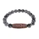 Браслет с 9-глазой бусиной Дзи и нат.камнем Снежный обсидиан BSDS8-29-14
