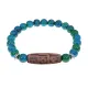 Браслет с 9-глазой бусиной Дзи и синт.камнем Хризоколла BSDS8-29-21