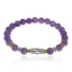 Браслет с 9-глазой бусиной Дзи, нат.камень Аметист 8мм BSH-11-03
