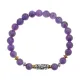 Браслет с 9-глазой бусиной Дзи, нат.камень Аметист 8мм BSH-11-03