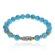 Браслет с 9-глазой бусиной Дзи, нат.камень Бирюза 8мм BSH-11-05