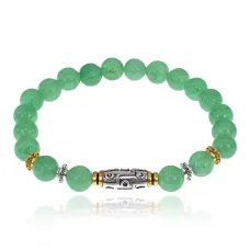 Браслет с 9-глазой бусиной Дзи, нат.камень Нефрит 8мм BSH-11-13