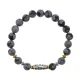 Браслет с 9-глазой бусиной Дзи, нат.камень Обсидиан 8мм BSH-11-14