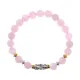 Браслет с 9-глазой бусиной Дзи, нат.камень Розовый кварц 8мм BSH-11-15