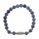 Браслет с 9-глазой бусиной Дзи, нат.камень Синий Африк. агат 8мм BSH-11-27