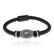 Кожаный браслет Солнце, 20см BS875