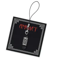 Подвеска для телефона с руной Иса, шунгит POD-01-02