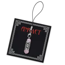 Подвеска для телефона с руной Ингуз, розовый кварц POD-01-05