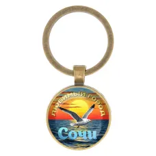 Круглый брелок, цвет бронза, Любимый город C0101017