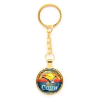 Круглый брелок, цвет золото, с цепочкой, Любимый город C0101020